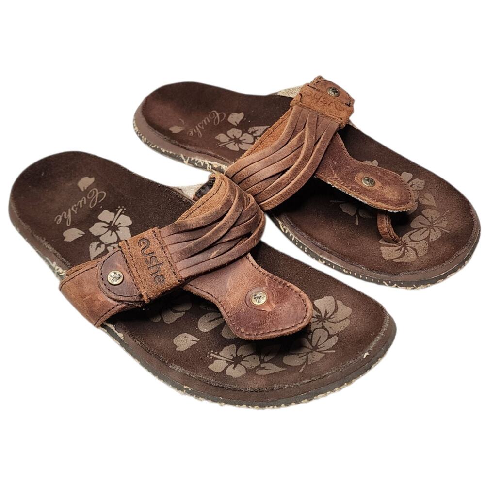 Cushe Womens Manuka Sandals Flip Flops Size 6 Leather Slip On Boho Bohemian